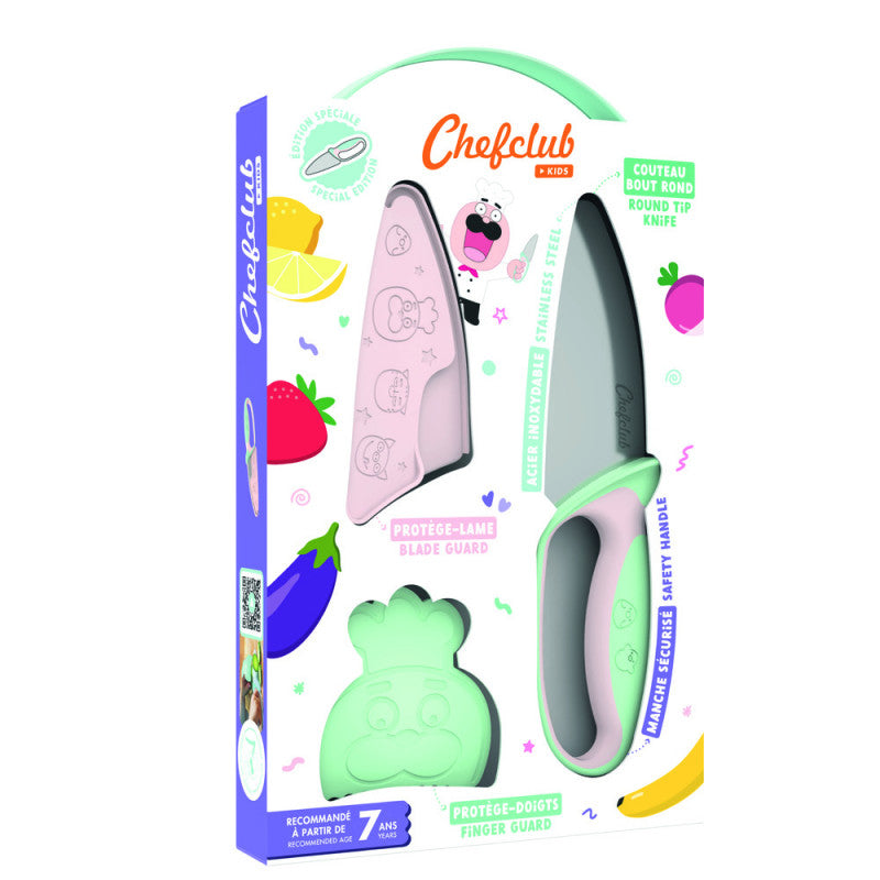 Kit cutit de Bucatar pentru Copii, Roz si Verde pastel, Chefclub Kids [ps:f5499d6e-9183-4c68-be94-edd45be326a8]