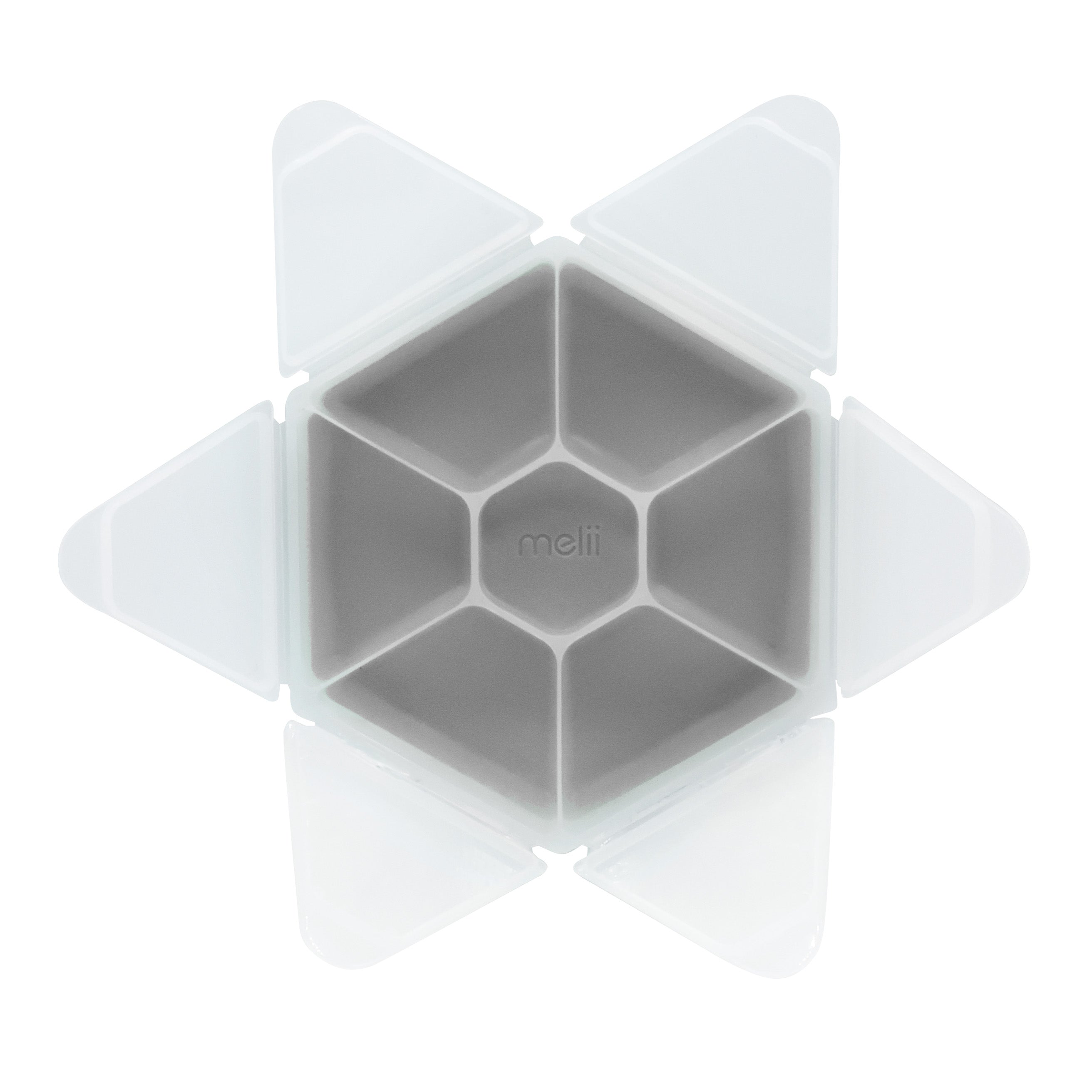 CUTIE SNACK HEXAGON SNACKLE 6 COMPARTMENTE, MELII, GREY [ps:e8aed4d4-2e85-4695-bb70-51d082245ff8]