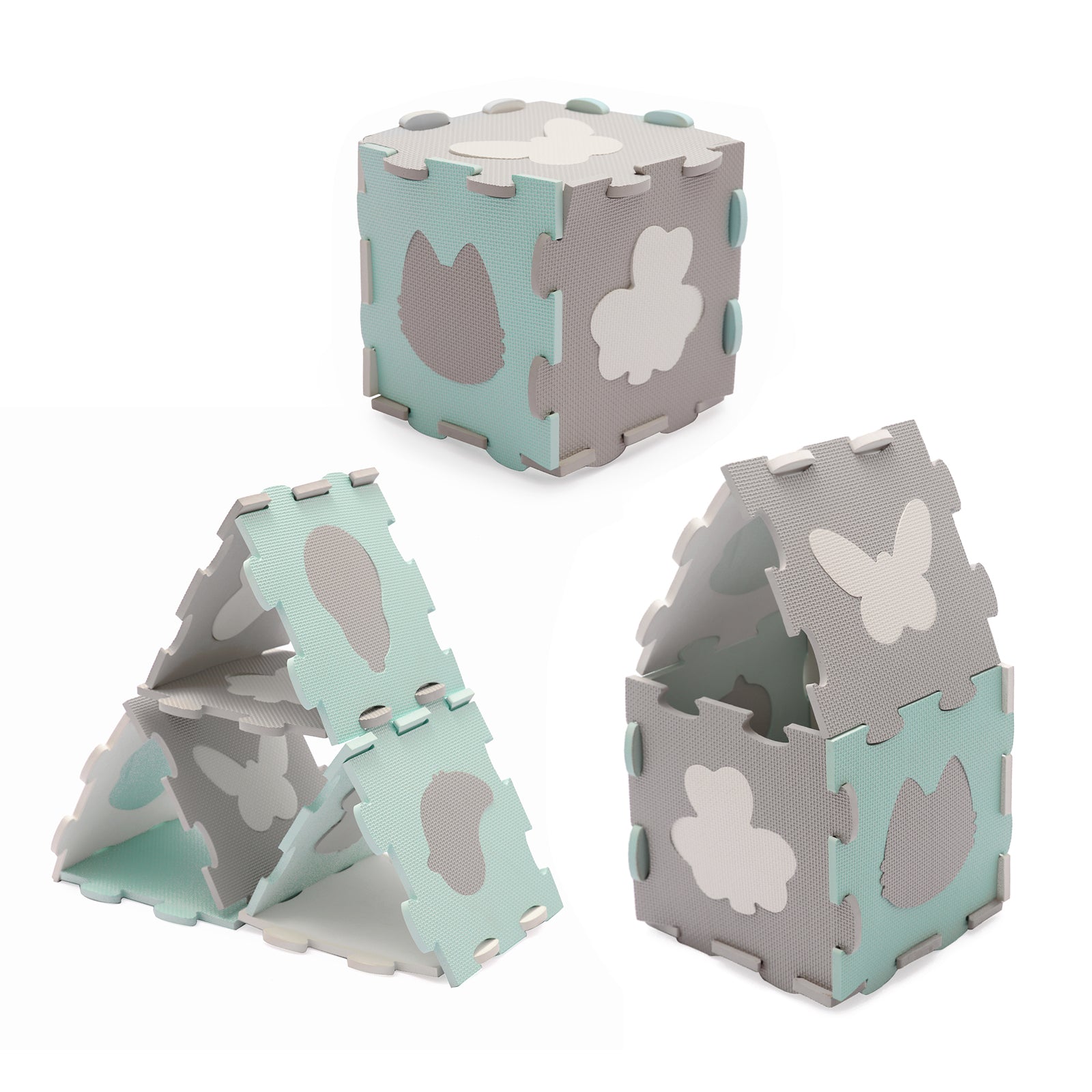 COVORAS DE JOACA KINDERKRAFT LUNO SHAPES, PUZZLE 3D, SPUMA, MINT [ps:8edb42cf-9e98-4b45-85e2-7a93be18254c]