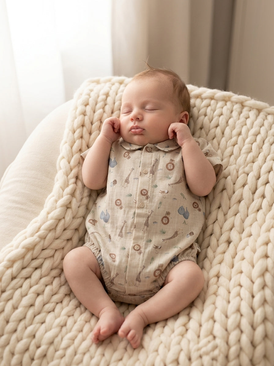 Body cu guler și imprimeu safari, Flexi 0-3 Luni Bleu INFANT - 3-6 Luni (5) [ps:00da5264-e13b-4e90-b1cd-ca7f4e2c8885]