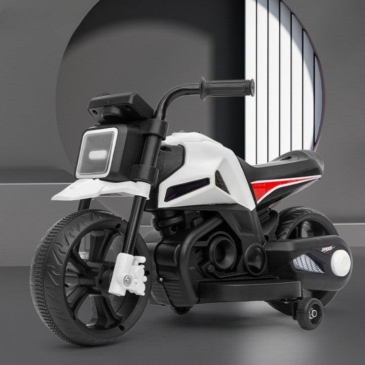 Motocicletă Electrică Flippy cu Roți Ajutătoare, Alb-Negru - Default Title (5) [ps:a27a37b3-2b20-4bb0-a32d-4b13324518de]