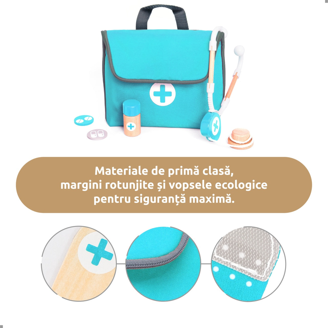 Joc de rol Mini trusa de doctor turcoaz, UMU Toys [ps:ed5400f6-d268-4d5d-bc9a-b7a0011f1d05]