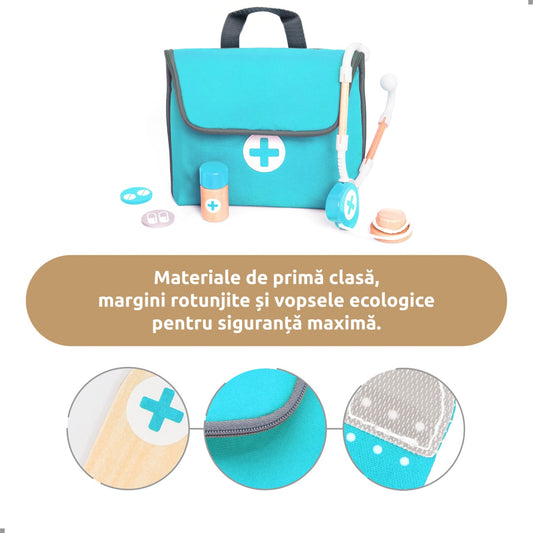 Joc de rol Mini trusa de doctor turcoaz, UMU Toys [ps:ed5400f6-d268-4d5d-bc9a-b7a0011f1d05]