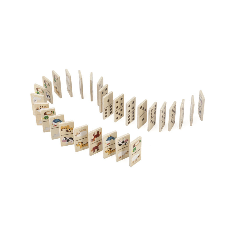 Joc Domino din Lemn Animale si Numere, Viga [ps:49330e03-6590-498a-83f6-4676a0e65dae]