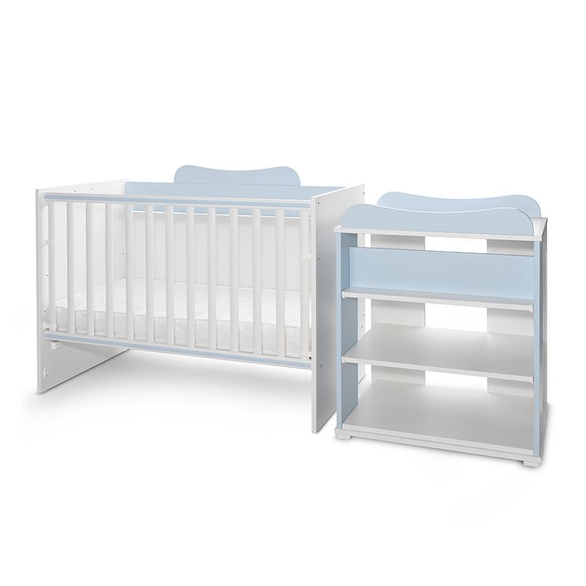 Pătuț Modular Multifuncțional Lorelli Multi, White Orchid - White Baby Blue (5) [ps:7b75170a-4efe-4960-bbf1-493b6f2b55ad]