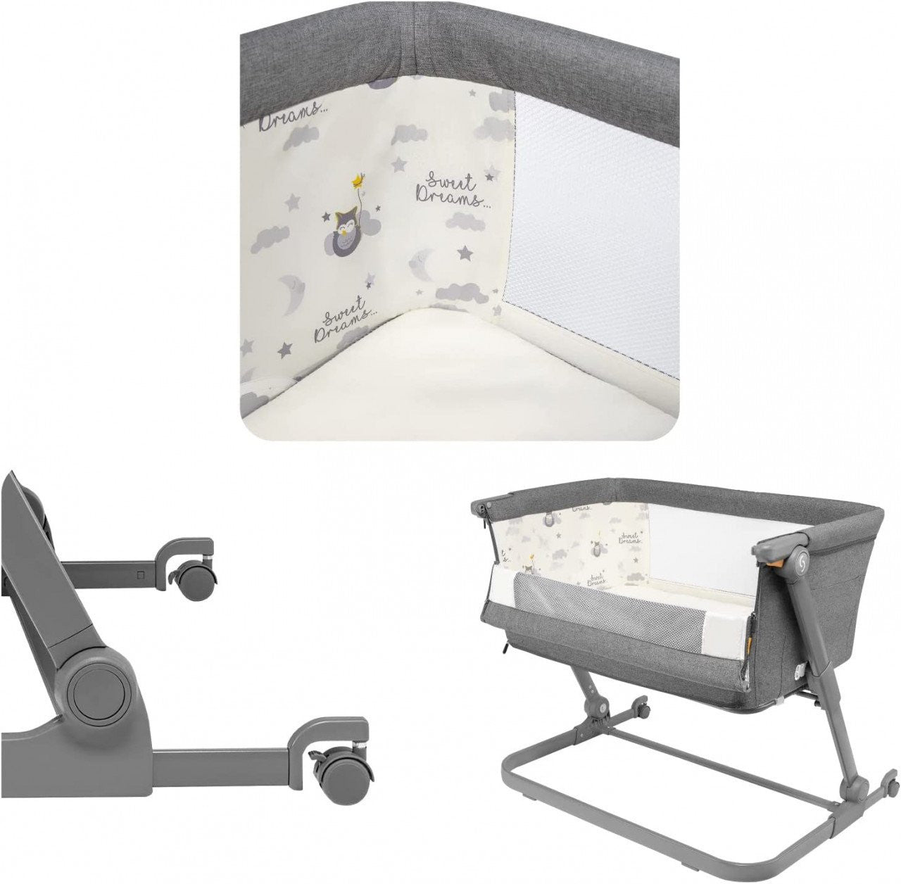Patut 3 in 1 co-sleeping Skiddou Natt, Evening Dream, - Gri
