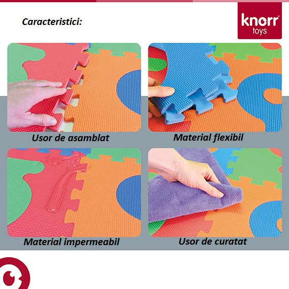 Covoras puzzle colorat, Knorr Toys, 178x120 cm, din spuma moale Eva, cu 18 piese de margine suplimentare, izolator si antiderapant, 0 Luni+, Stelute Gri - Imagine 5 [ps:b0d426c6-c646-4098-8622-b26cb7d86708]