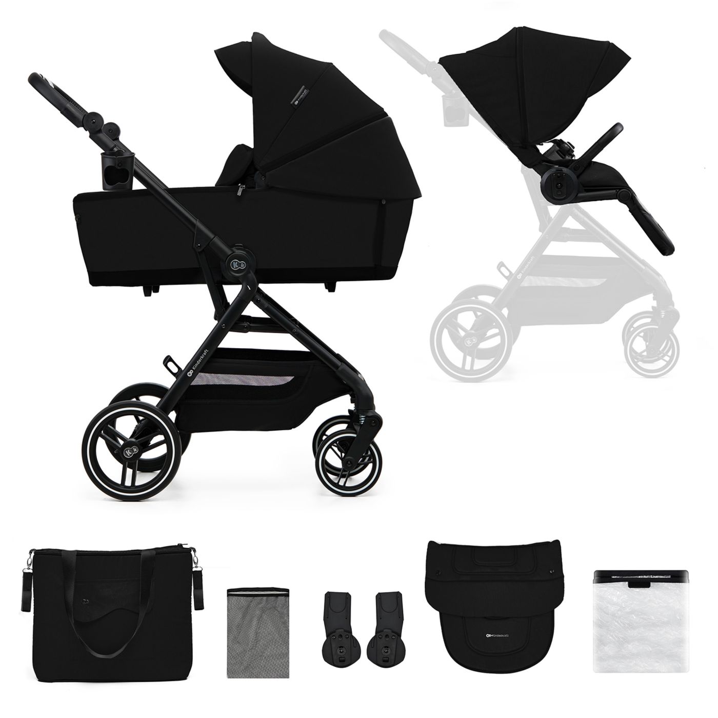 CARUCIOR KINDERKRAFT YOXI 2IN1, PURE BLACK [ps:a5f50b34-ebd4-432e-8b80-3eff93f88e54]
