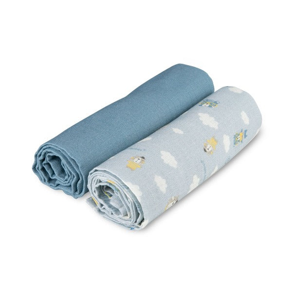 Canpol babies Muselina pentru infasare nou-nascuti 70x70 cm BONJOUR PARIS, 2 buc 26/901_blu [ps:ad96f80d-32b1-4539-8334-079ad25a8bf8]