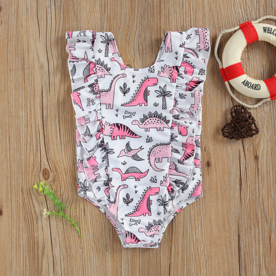 Costum de baie Jurassic Drool (Marime: 80, Model: Dinozauri verzi) [ps:035340d4-65ad-45a4-949c-1958e94d63eb]