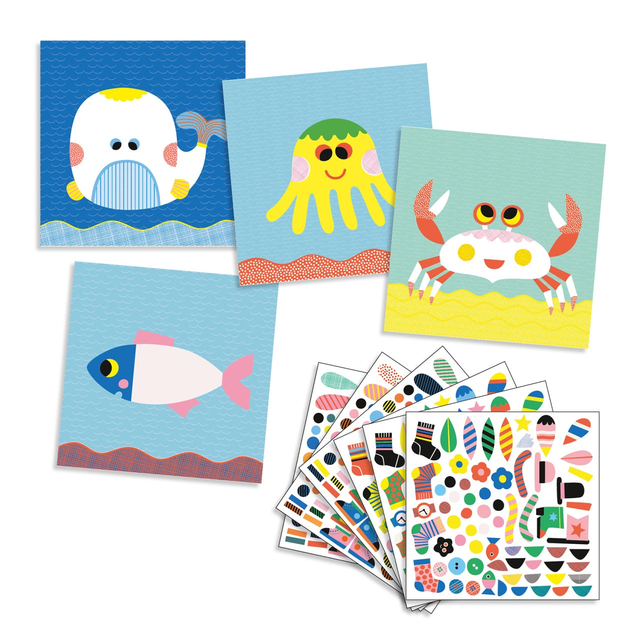 Joc creativ colaje Creaturi marine, Djeco - Imagine 4 [ps:482fab98-8712-4216-a34c-4e9e02b75752]