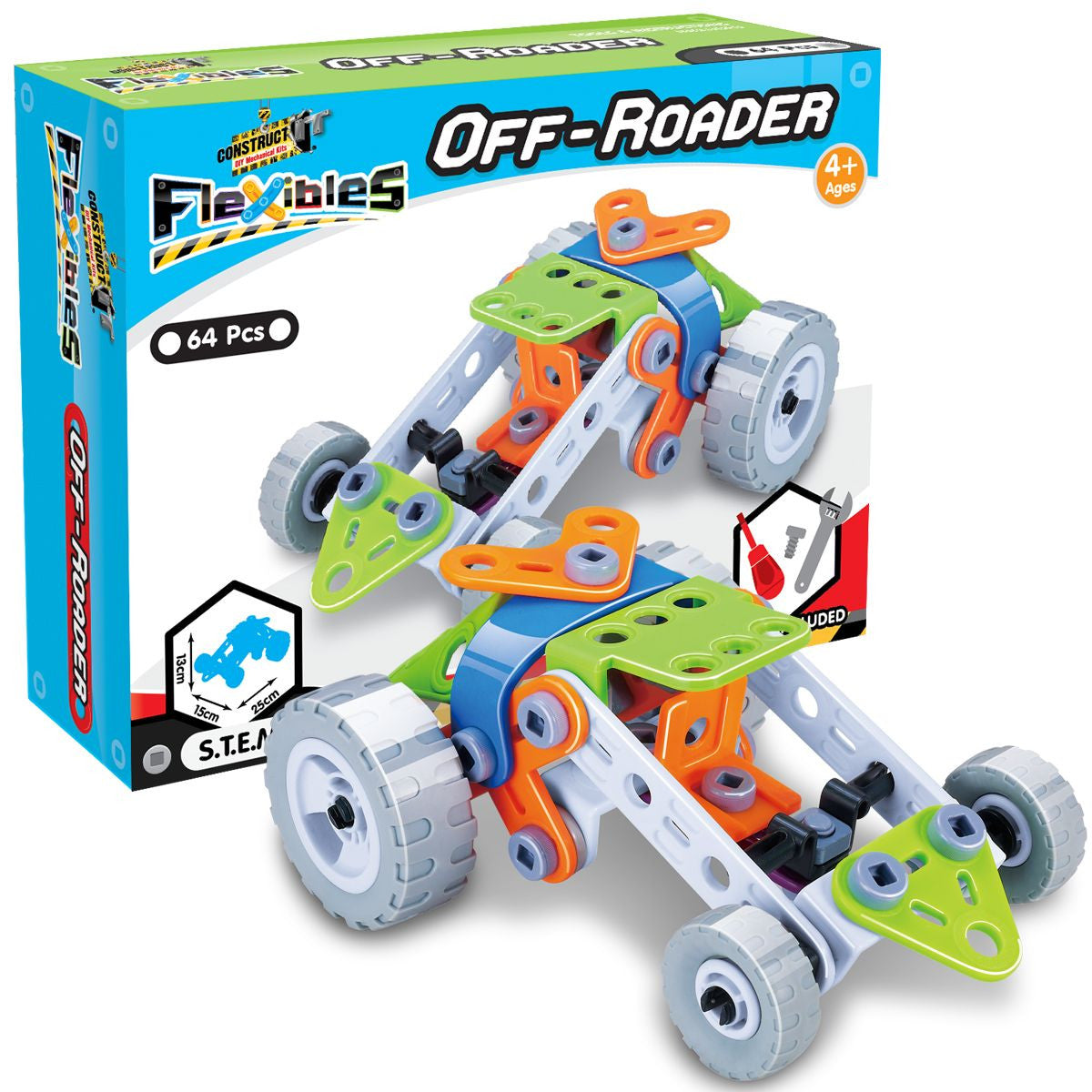 Kit STEM Flexible Automobil de teren Construct It - Imagine 2 [ps:62dae216-f2ed-44f5-b7de-4b8cdc702ee4]