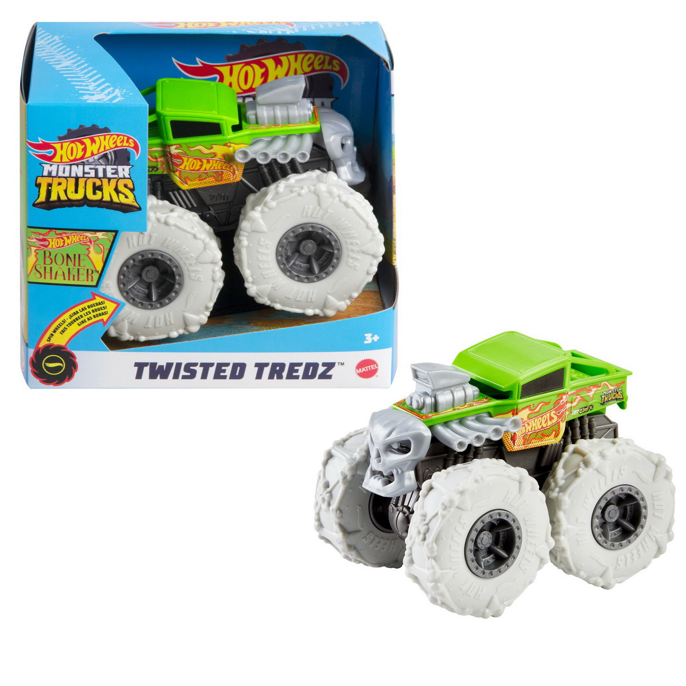 HOT WHEELS MONSTER TRUCK MASINUTA TWISTER TREDZ BONE - Imagine 5