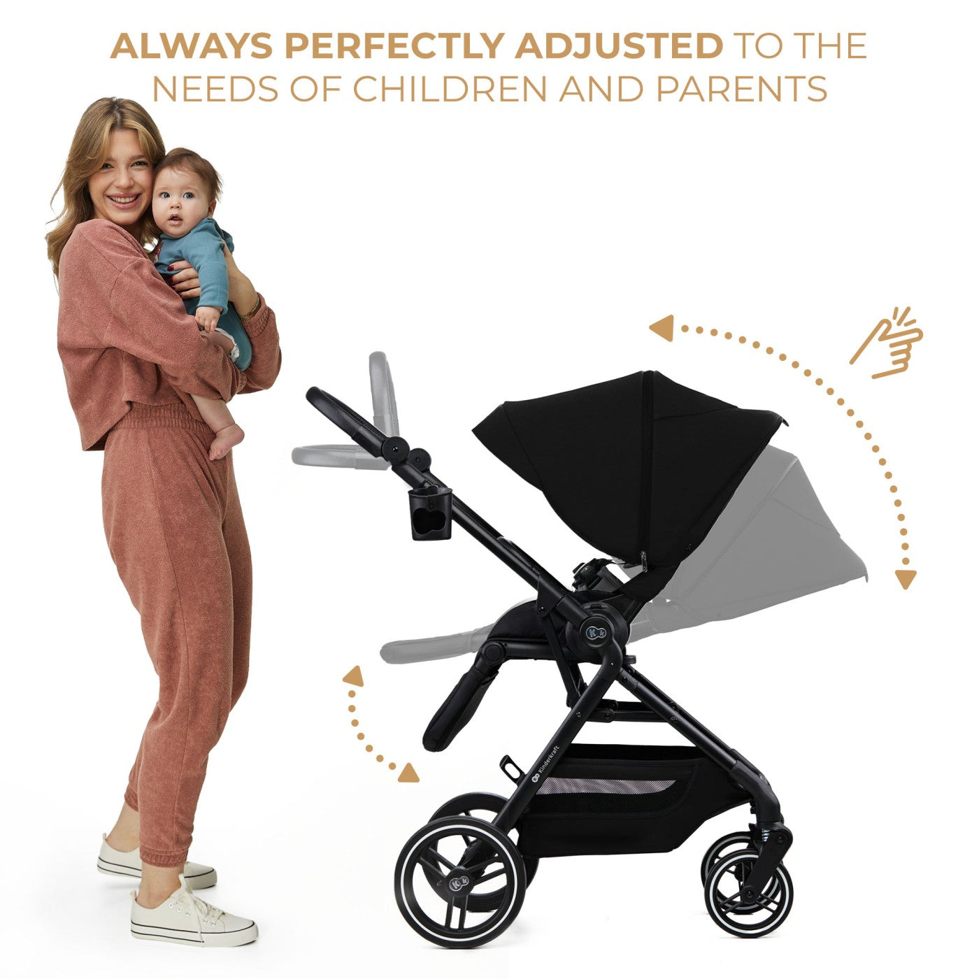CARUCIOR KINDERKRAFT YOXI 3IN1 (MINK PRO) PURE BLACK - Negru