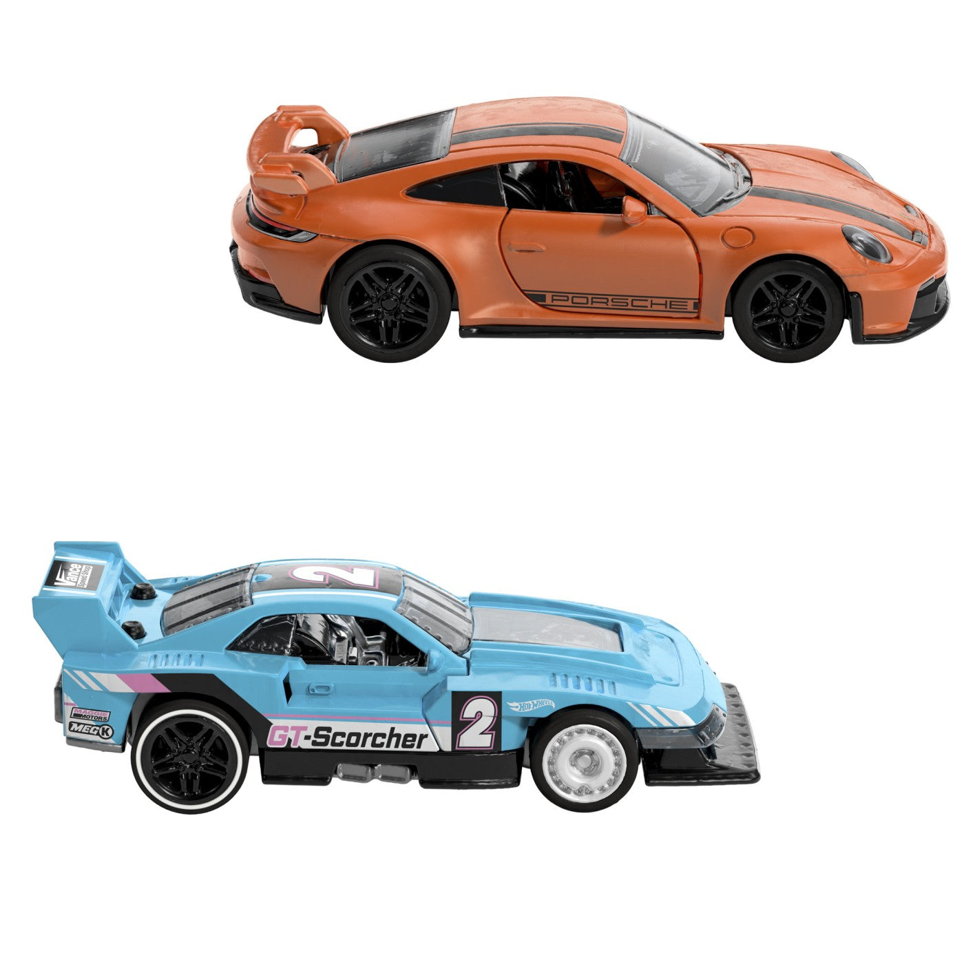 HOT WHEELS SET 2 MASINUTE METALICE PULL BACK GT-SCORCHER - Imagine 2 [ps:1194ad4d-a4ca-4e99-8ae4-08593a484504]