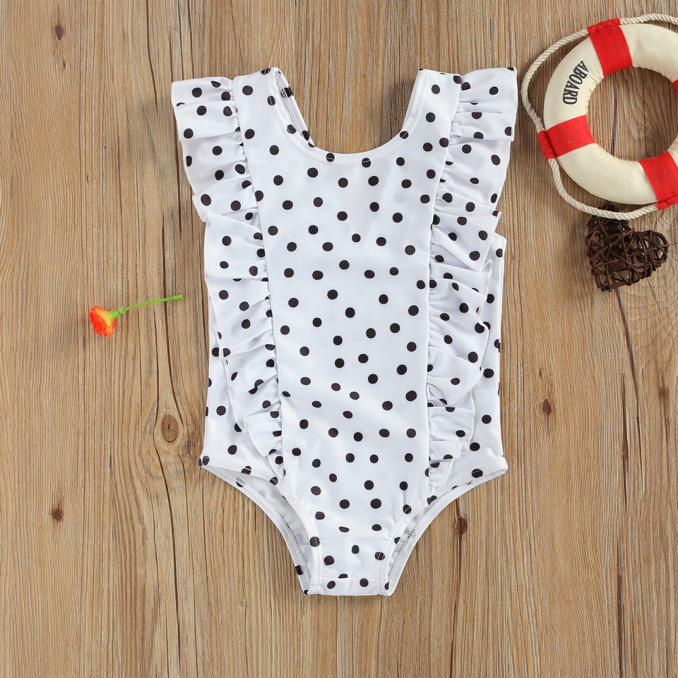 Costum de baie cu bulinute alb/negru Drool (Culoare: - Imagine 5