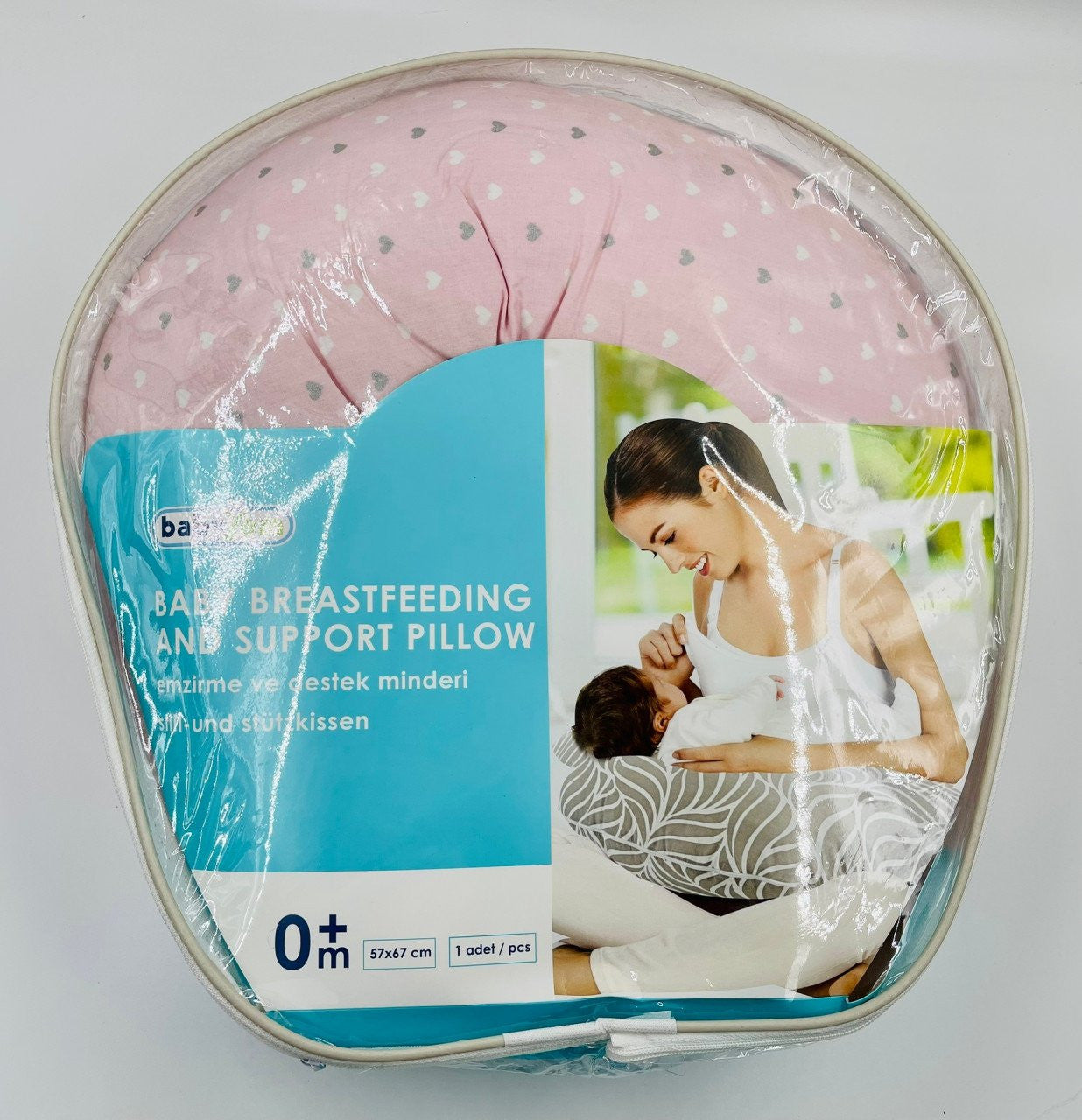 Perna pentru alaptat 2 in 1 Nursing Pillow Hearts, - Imagine 5