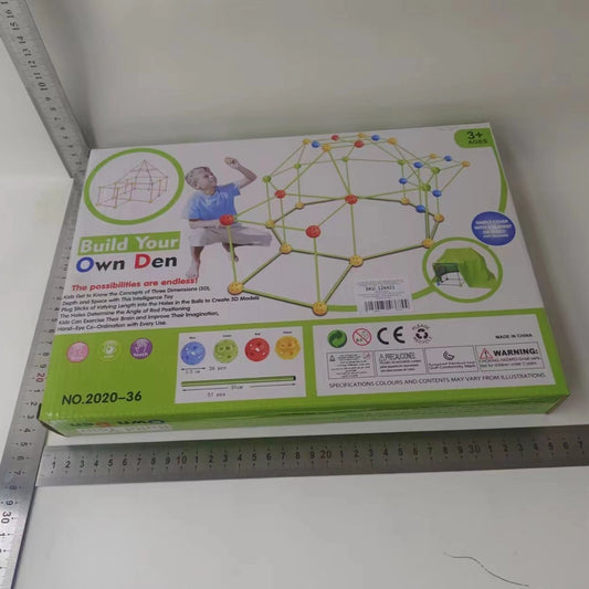Kit Constructie Fort 3D Flippy, 36 Sfere si 51 Tije, Verde - Default Title (5) [ps:6358447f-2e67-48fb-9a02-279565a6d3d3]