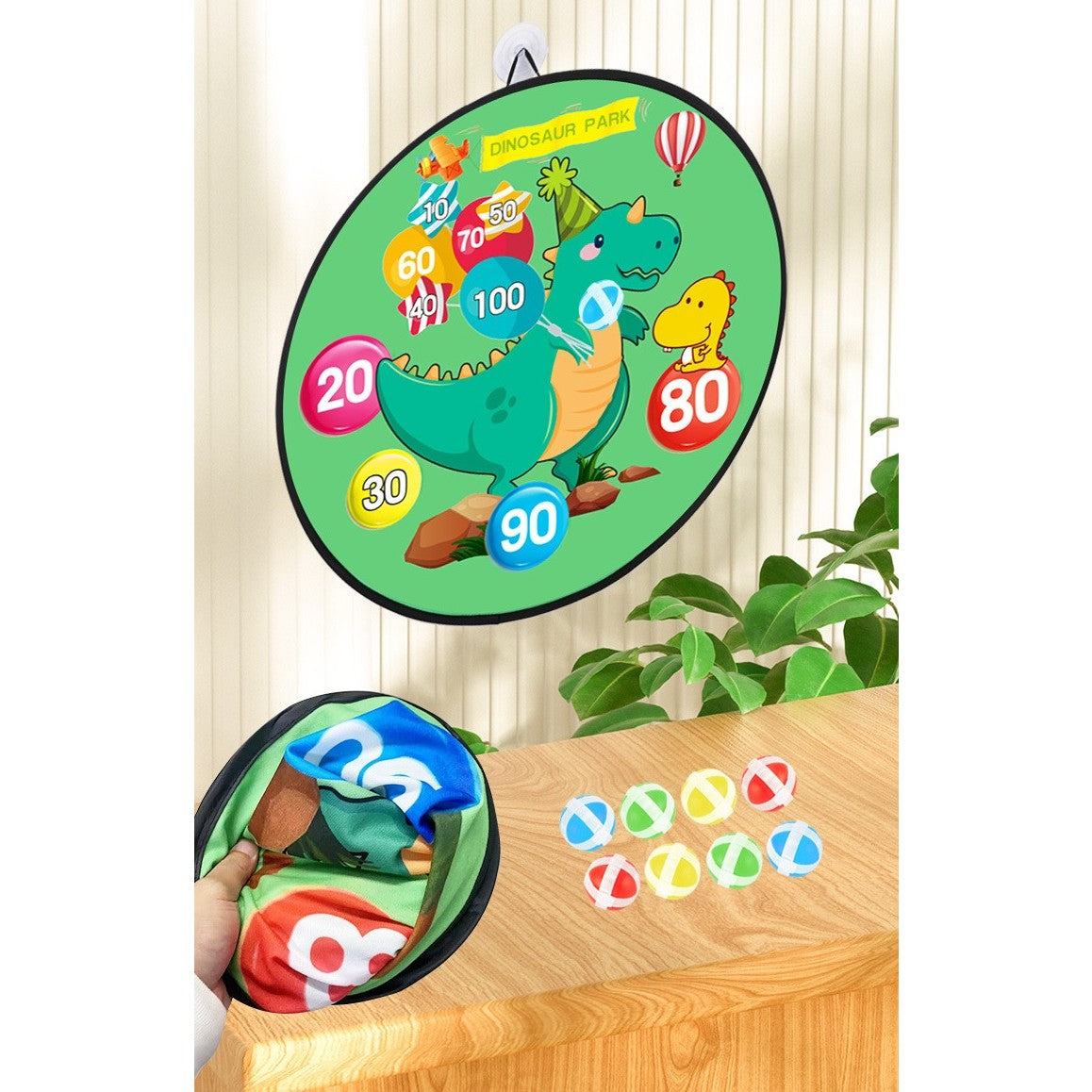 Joc Darts Flippy Dinozaur Park, Placă Pliabilă 70cm, Verde - Dinozaur Park (5) [ps:af8c5ef6-3873-4df0-8405-85a1383d2492]