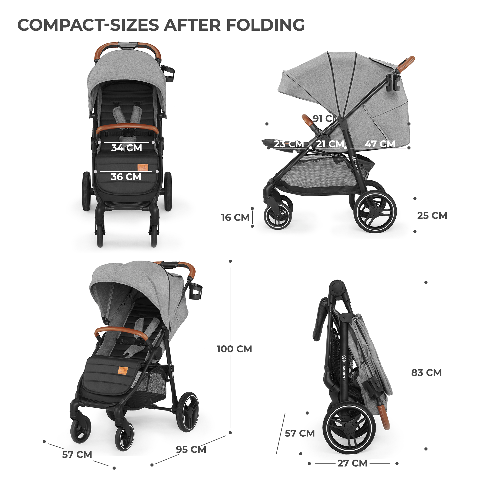 CARUCIOR SPORT KINDERKRAFT GRANDE PLUS, BLACK - Gri [ps:3f7091f5-6be7-46e7-ad1f-a23616cd4377]