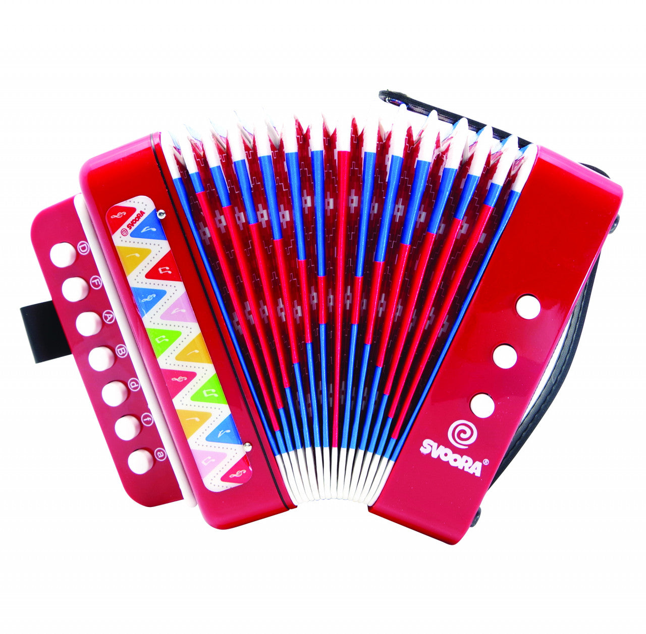Instrument muzical acordeon albastru Svoora - Roșu