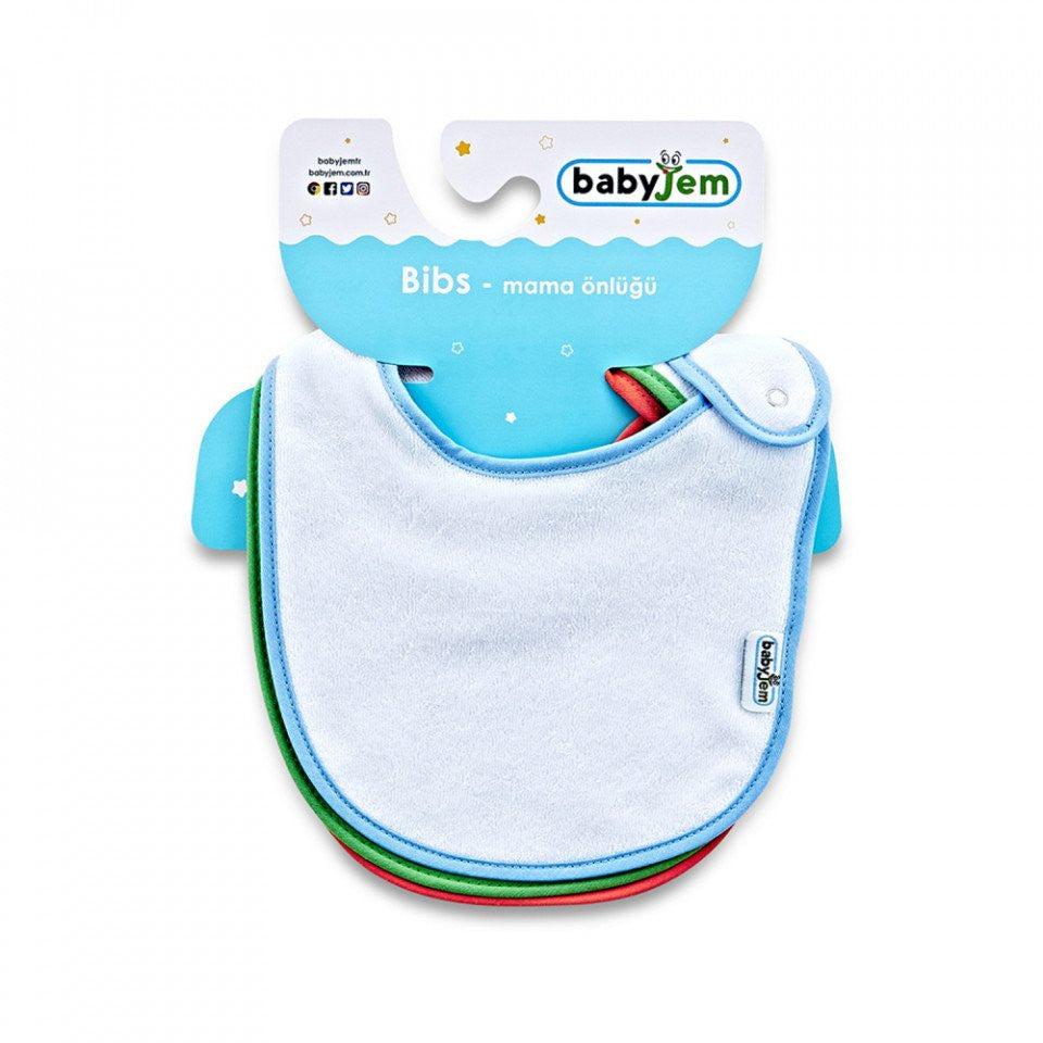 Set 3 bavete BabyJem, cu capse, din bumbac (Pentru: Fete) - Imagine 6