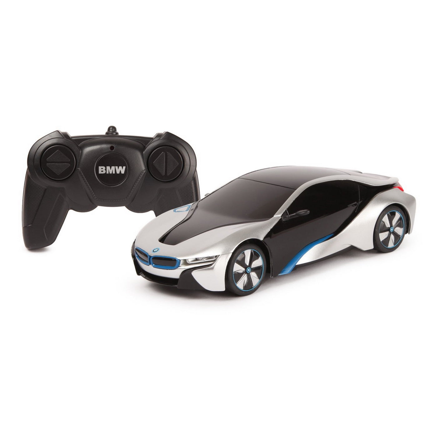 MASINA CU TELECOMANDA BMW I8 ARGINTIE SCARA 1 LA 24 Rastar - Imagine 6