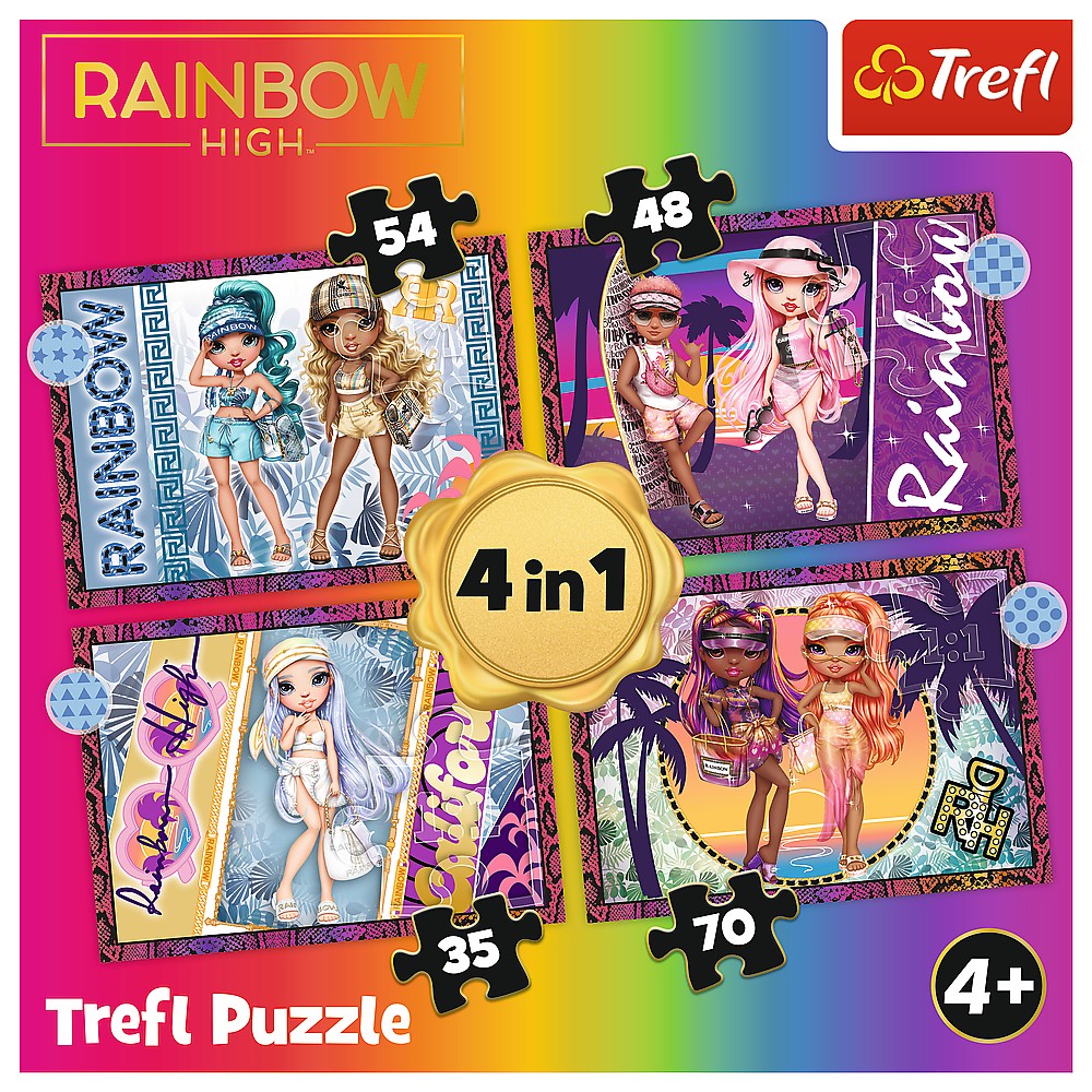 PUZZLE TREFL RAINBOW HIGH 4IN1 PAPUSILE FASHION - Imagine 6