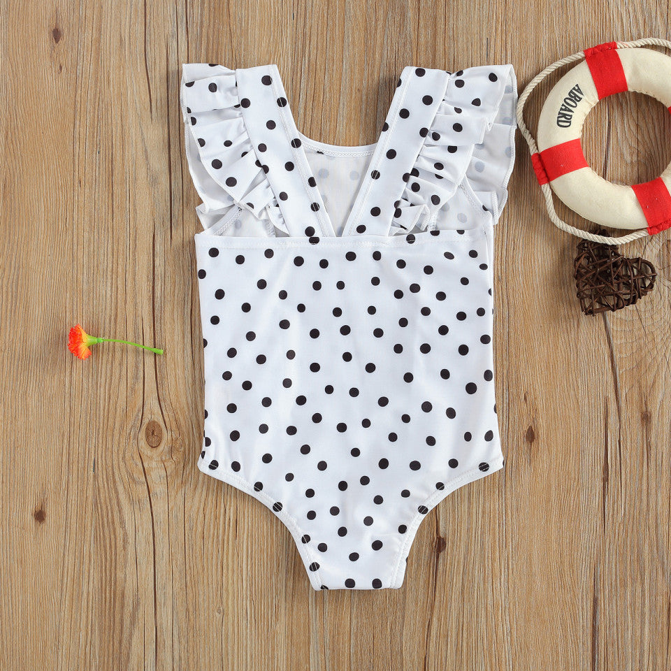Costum de baie cu bulinute alb/negru Drool (Culoare: - Imagine 6