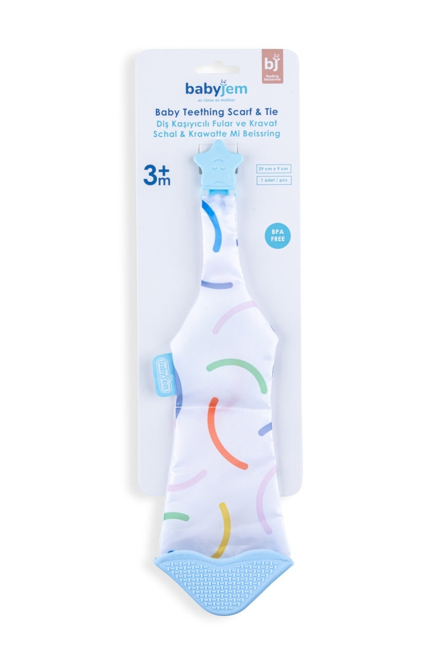 Cravata bebelusi cu accesoriu de dentitie BabyJem - Bleu [ps:709829d5-13e2-4440-84ef-641519ac689e]
