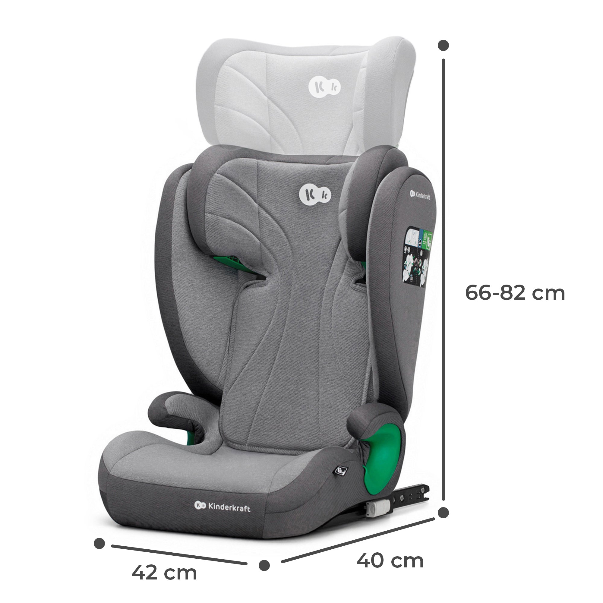 SCAUN AUTO KINDERKRAFT JUNIOR FIX2, I-SIZE 100-150 CM, - Imagine 6