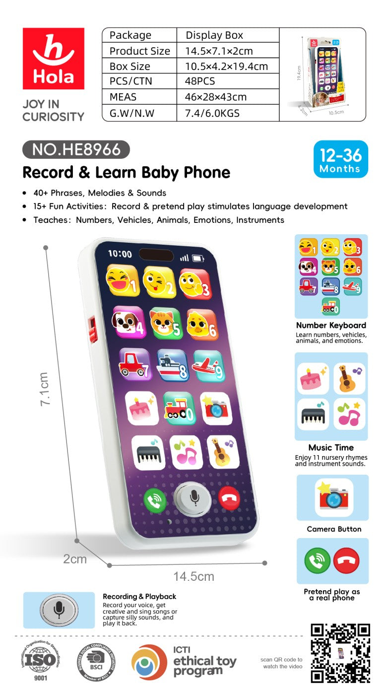TELEFON MOBIL INTERACTIV BEBE INREGISTREAZA SI INVATA - Imagine 6