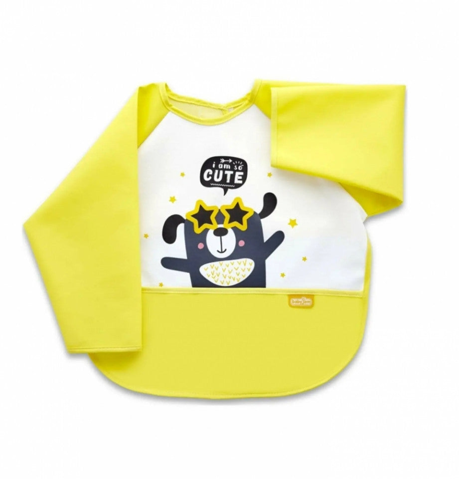 Baveta cu maneci si buzunar BabyJem Polly Bib (Culoare: - Galben