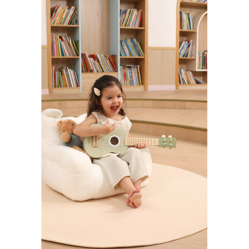 Ukulele verde din lemn pentru copii, jucarie muzicala Montessori [ps:48694643-126e-4a05-85fc-0ec5441698df]