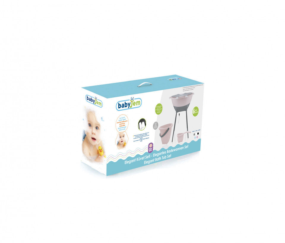 Set cadita de baie BabyJem Elegant (Culoare: Roz) [ps:a384a88f-9686-4fc7-a827-9e2aa2caffb4]