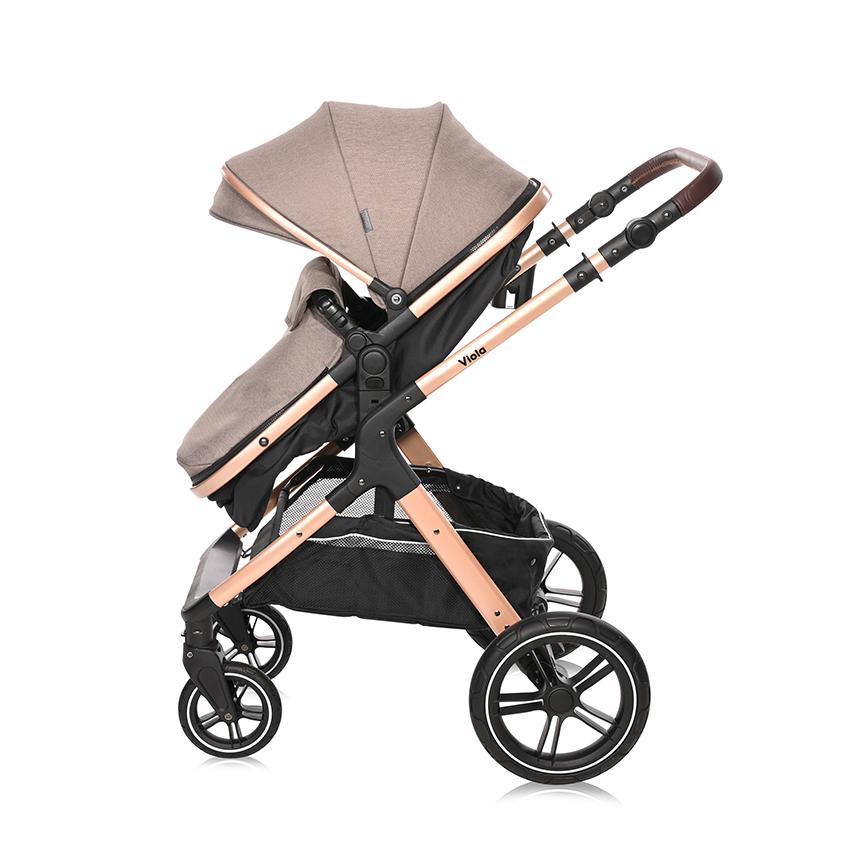 Cărucioar cu Landou Transformabil Lorelli Viola, Tropical - Pearl Beige A (6) [ps:b0d8ca72-24f6-4b0d-badb-8e37e7b29b2b]