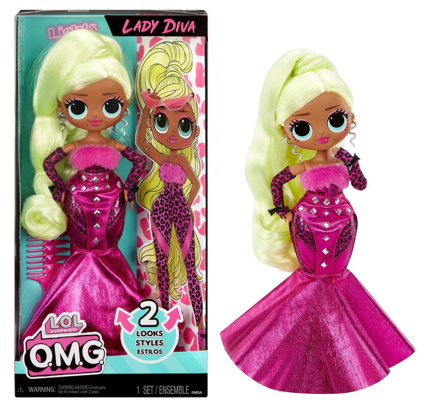 L.O.L. SURPRISE! OMG NEONLICIOUS PAPUSA FASHIONISTA CU - Lady Diva (6) [ps:6064f3c6-0bc7-436e-a87d-17e745aec7d6]