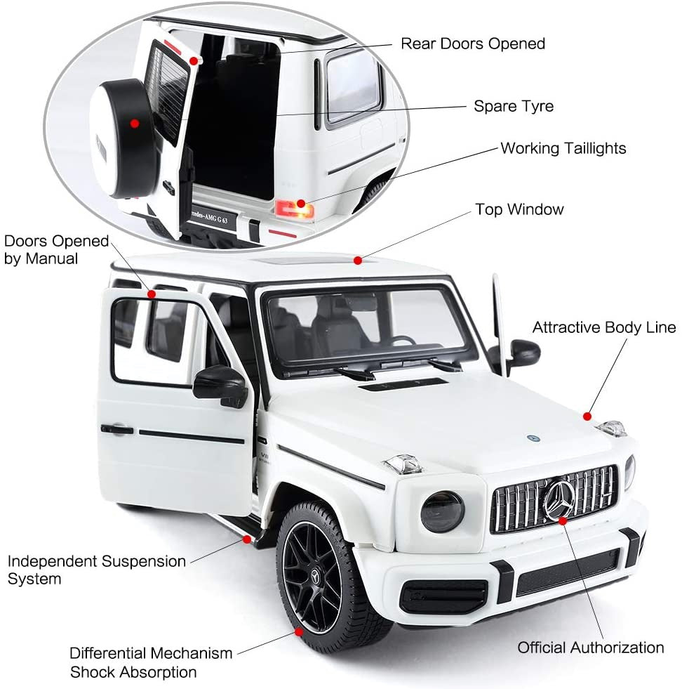 MASINA CU TELECOMANDA MERCEDES-BENZ G63 ALB SCARA 1 LA - Alb (6) [ps:b8966395-3981-47c8-8bdb-5acf0ff257cb]
