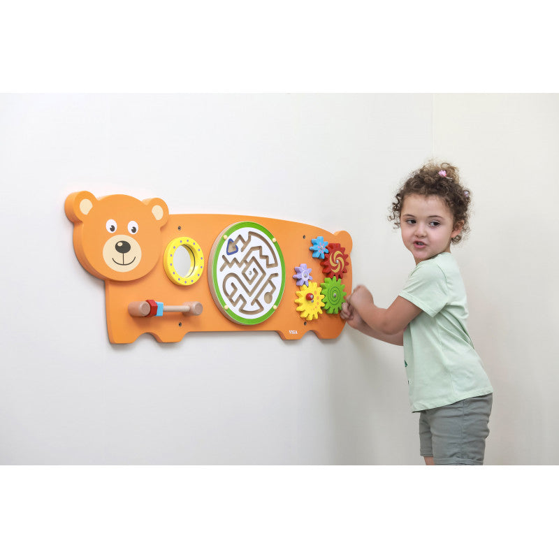 Jucarie de perete cu activitati, Urs, Viga [ps:7f8a7825-a19f-482c-8810-6ac41c77e8c3]