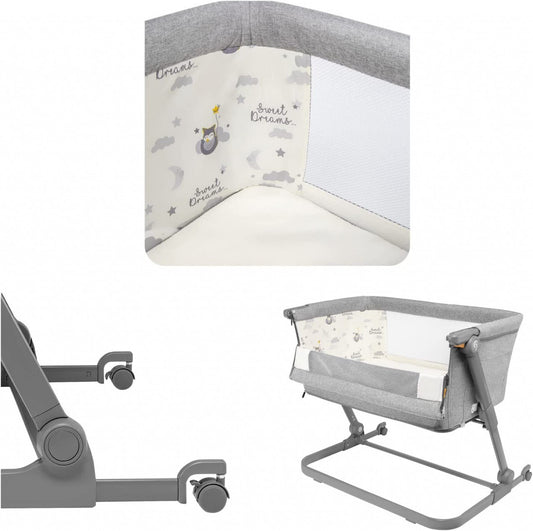 Patut 3 in 1 co-sleeping Skiddou Natt, Normandic Dream, Gri deschis - Imagine 6