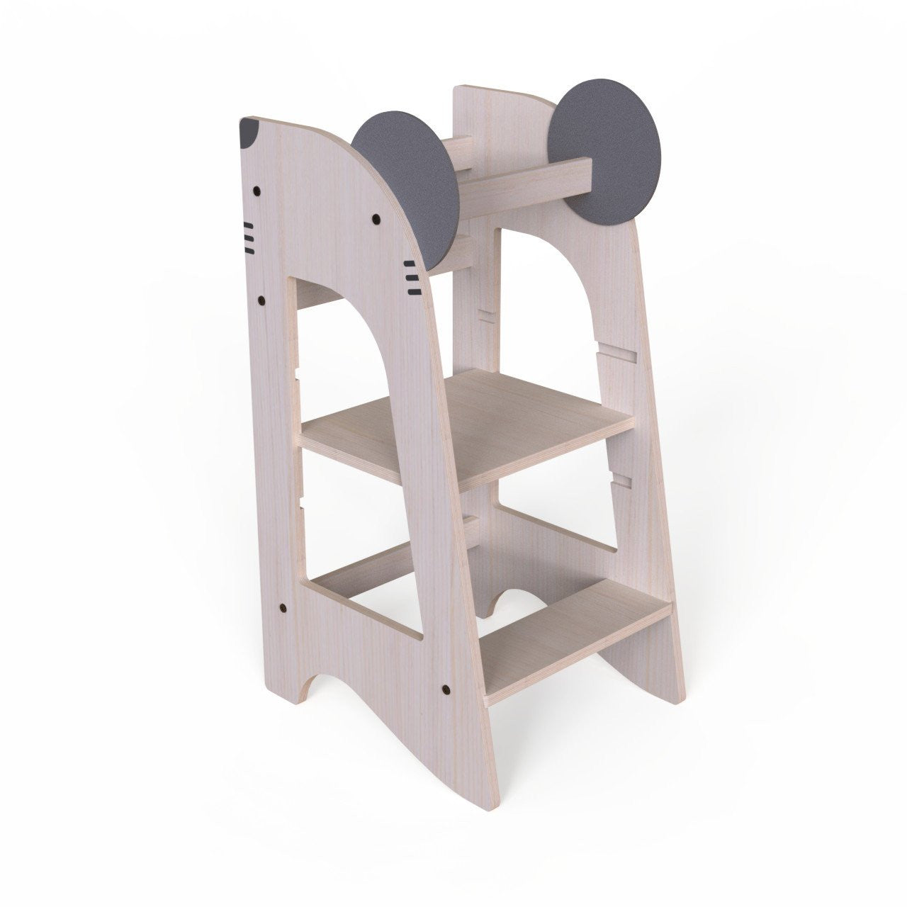 Turn de invatare MamaToyz Learning Tower din lemn, Soricel - Imagine 6