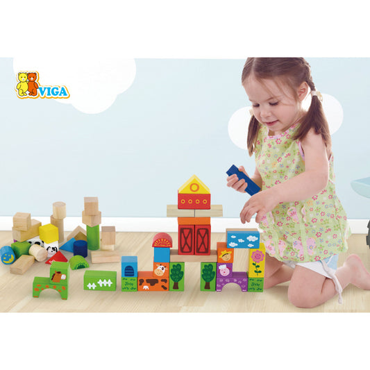 Set cuburi Ferma, 50 de piese, Viga [ps:25687324-7ced-4fae-b1d2-f684b58c2501]