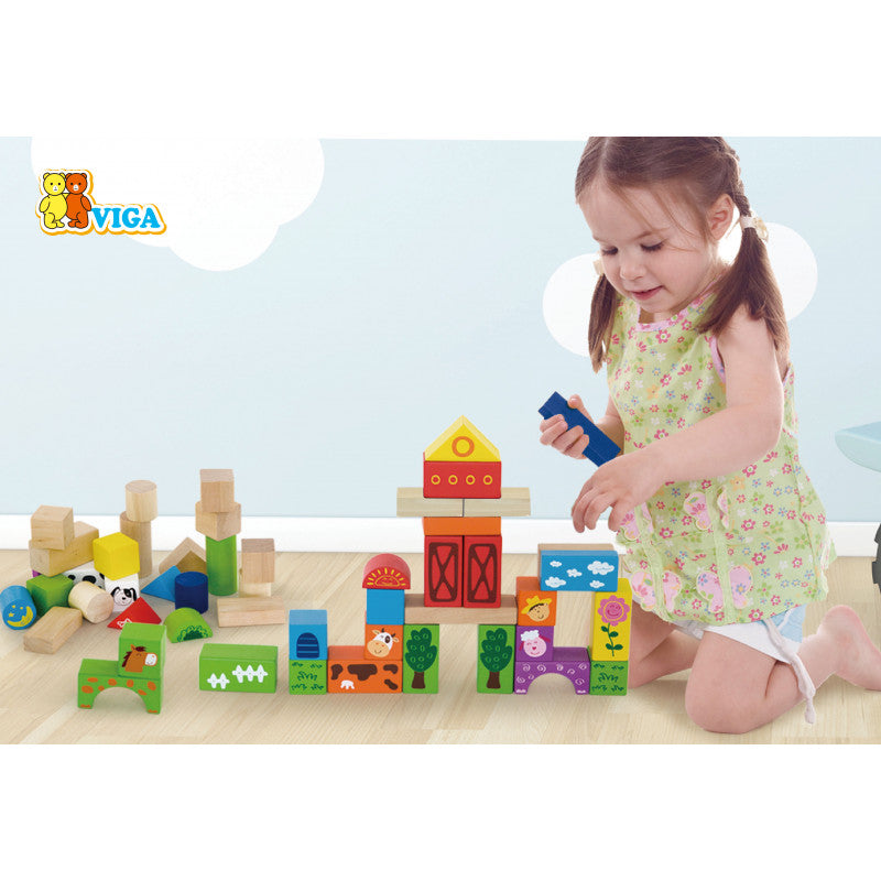 Set cuburi Ferma, 50 de piese, Viga [ps:25687324-7ced-4fae-b1d2-f684b58c2501]
