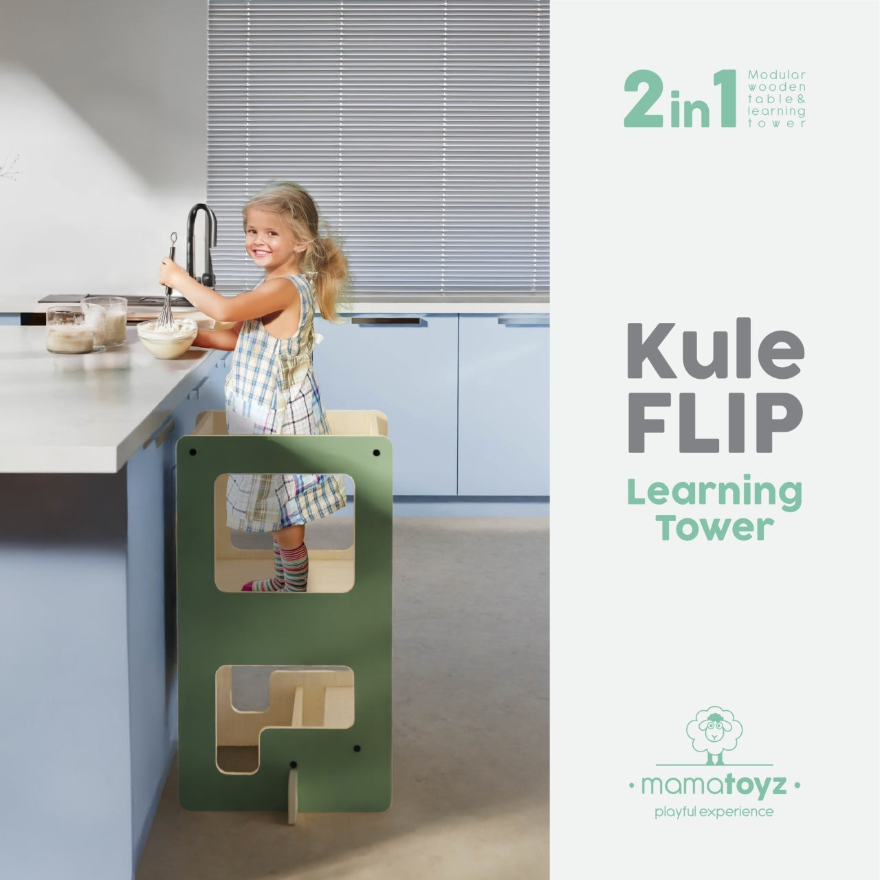 Turn de invatare multifunctional Kule Flip, Mint, MamaToyz [ps:6346c374-bfb6-446e-81c3-f6fd07b5125f]