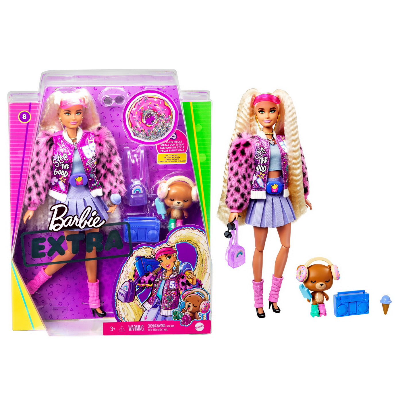 PAPUSA BARBIE EXTRA STYLE FLUFFY PINKY Mattel - Blonda cu Codite (6) [ps:0c04b0db-c5d6-47cc-a52e-e29fa15b077c]