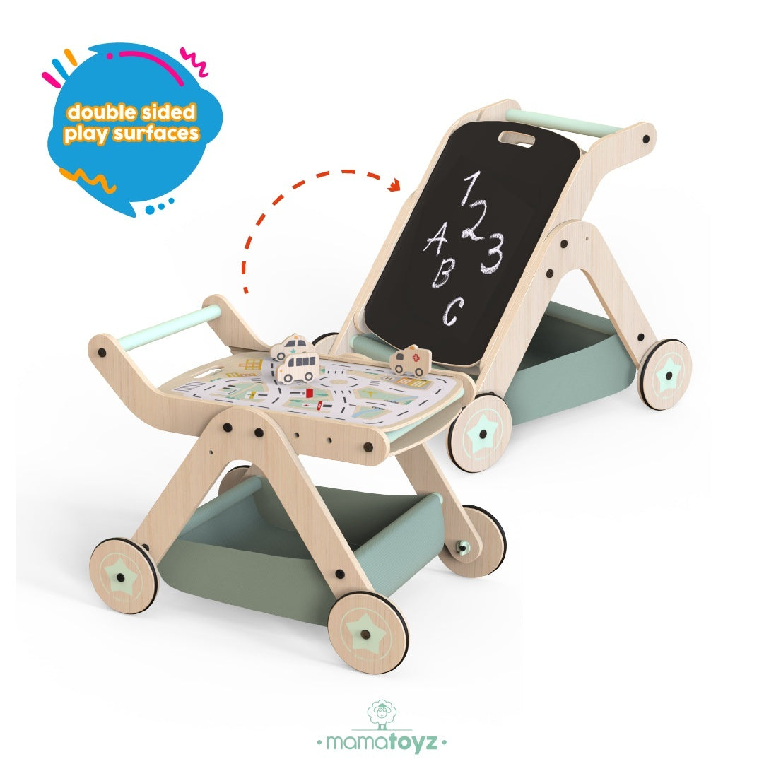 Antepremergator model CITY din lemn 5 in 1 MamaToyz cu - Imagine 6