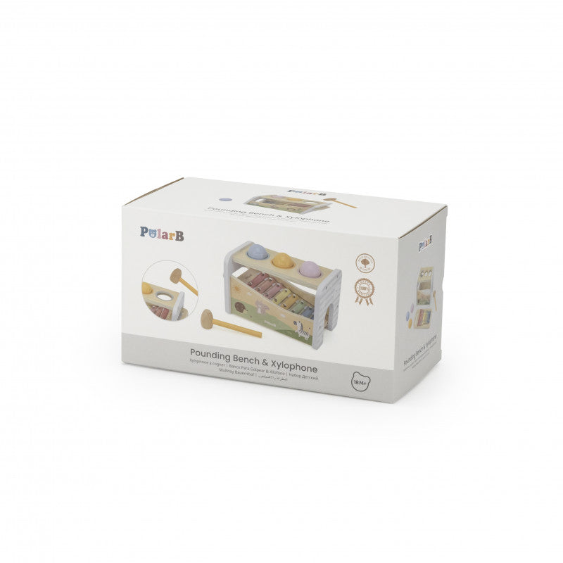 Banc de lovit cu Xilofon Montessori 3 in 1, Viga [ps:9eb86afc-a482-4b6c-8738-11631ac4854b]