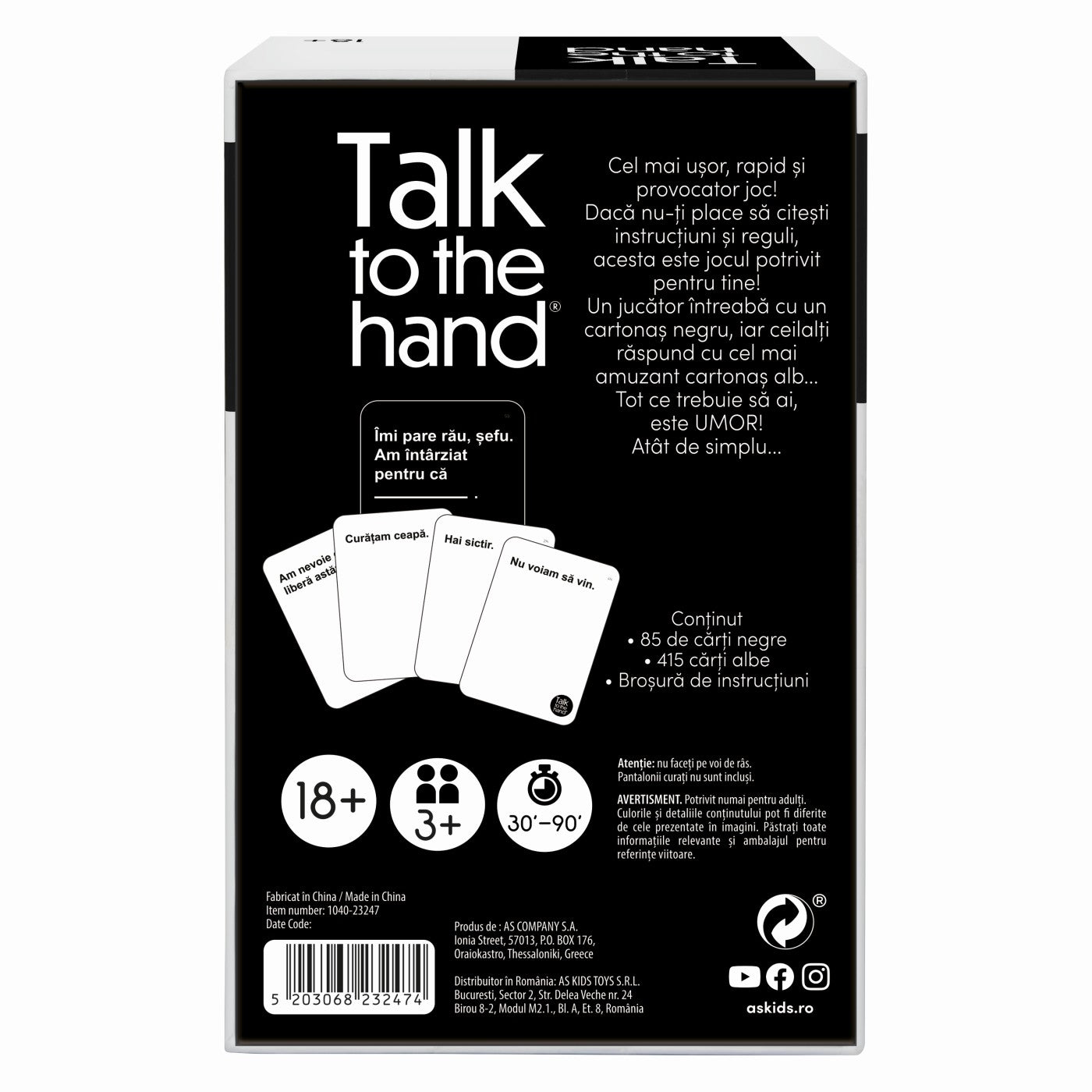 JOC DE SOCIETATE TALK TO THE HAND IN LIMBA ROMANA AS - Imagine 7 [ps:16235c68-afa4-43e1-98b1-5da053161e18]