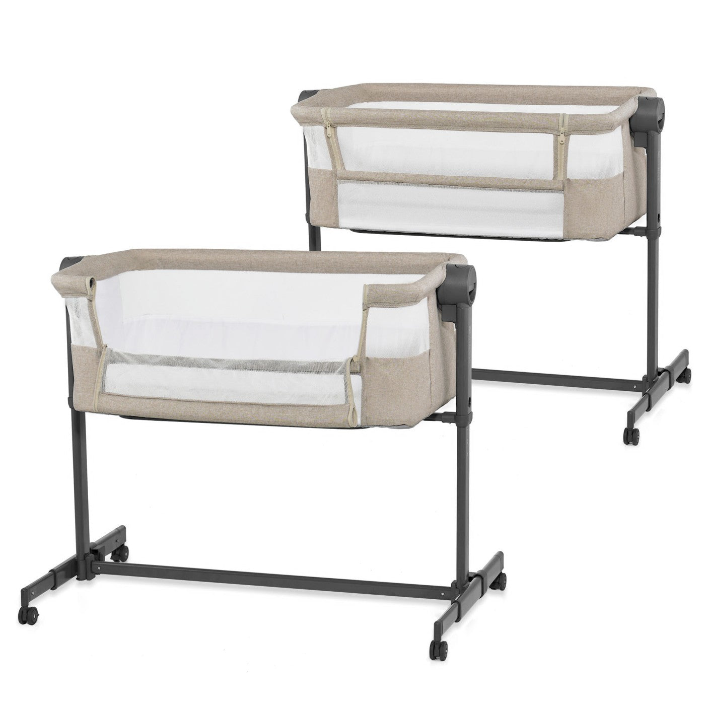 PATUT CO-SLEEPER KINDERKRAFT NESTEE UP 2, GRI DESCHIS - Bej