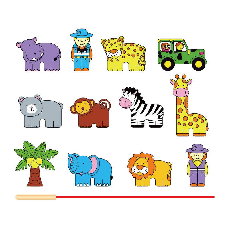 Margele de insirat din lemn - animale de la zoo [ps:5c2d11f6-9803-4f26-9e54-722f4494f9cc]